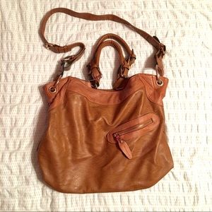 🌟FLASH SALE🌟 Cognac Faux Leather Hobo Bag